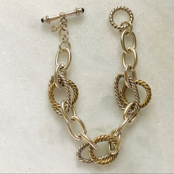 Oval Chain Link Bracelet Silver/Gold - Picture 5 of 7